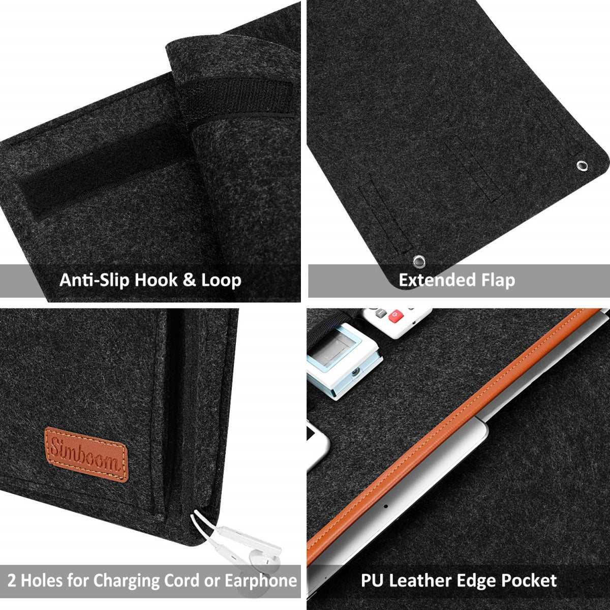 Felt Bedside & Sofa Storage Organizer No-Drill Hanging Pocket for Phones, Remotes & Essentials