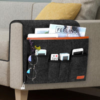 Felt Bedside & Sofa Storage Organizer No-Drill Hanging Pocket for Phones, Remotes & Essentials