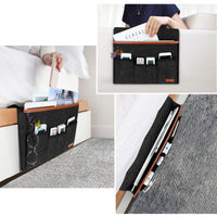 Felt Bedside & Sofa Storage Organizer No-Drill Hanging Pocket for Phones, Remotes & Essentials